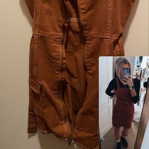 brown zip up dress